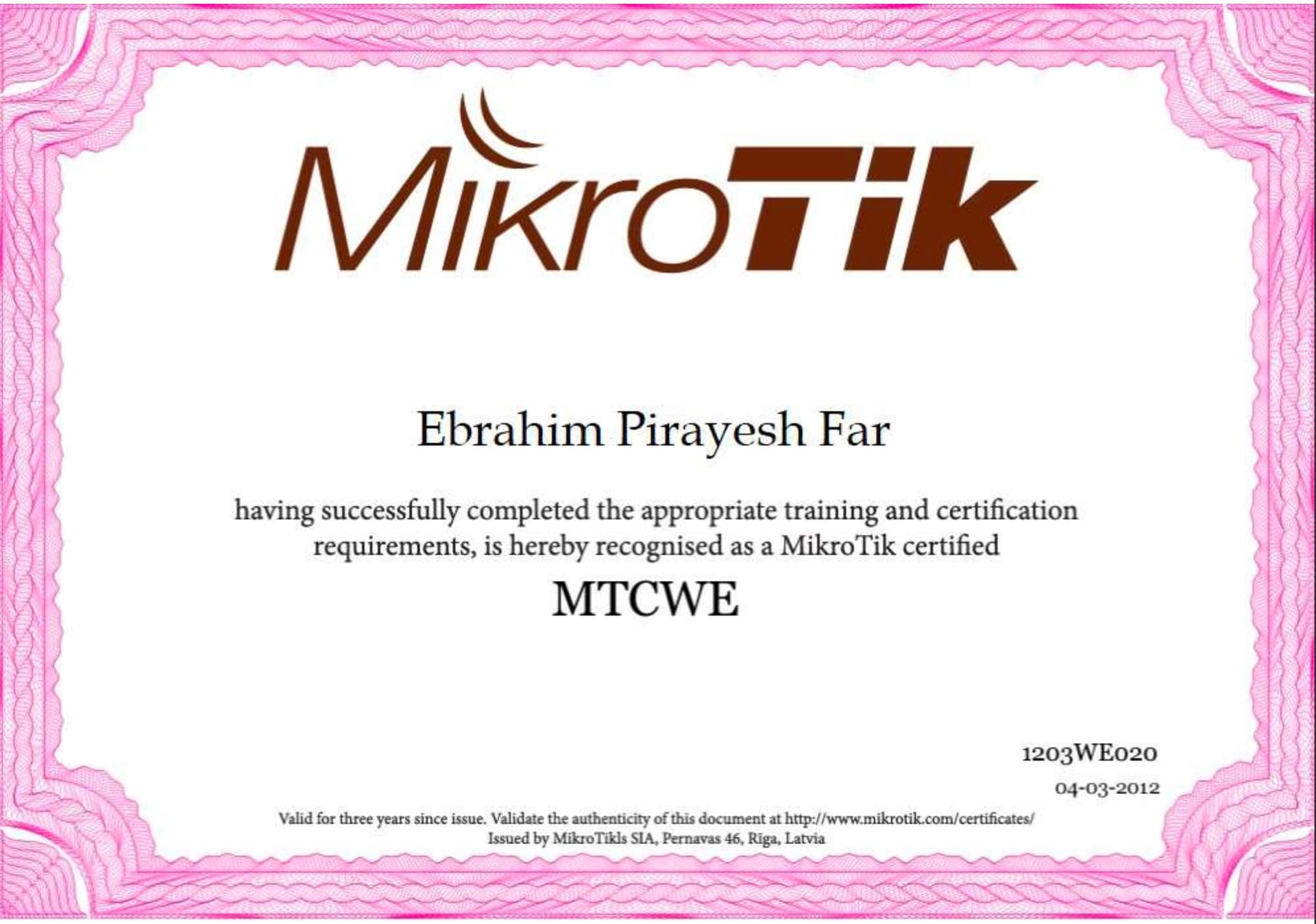MikroTik Certified Wireless Engineer